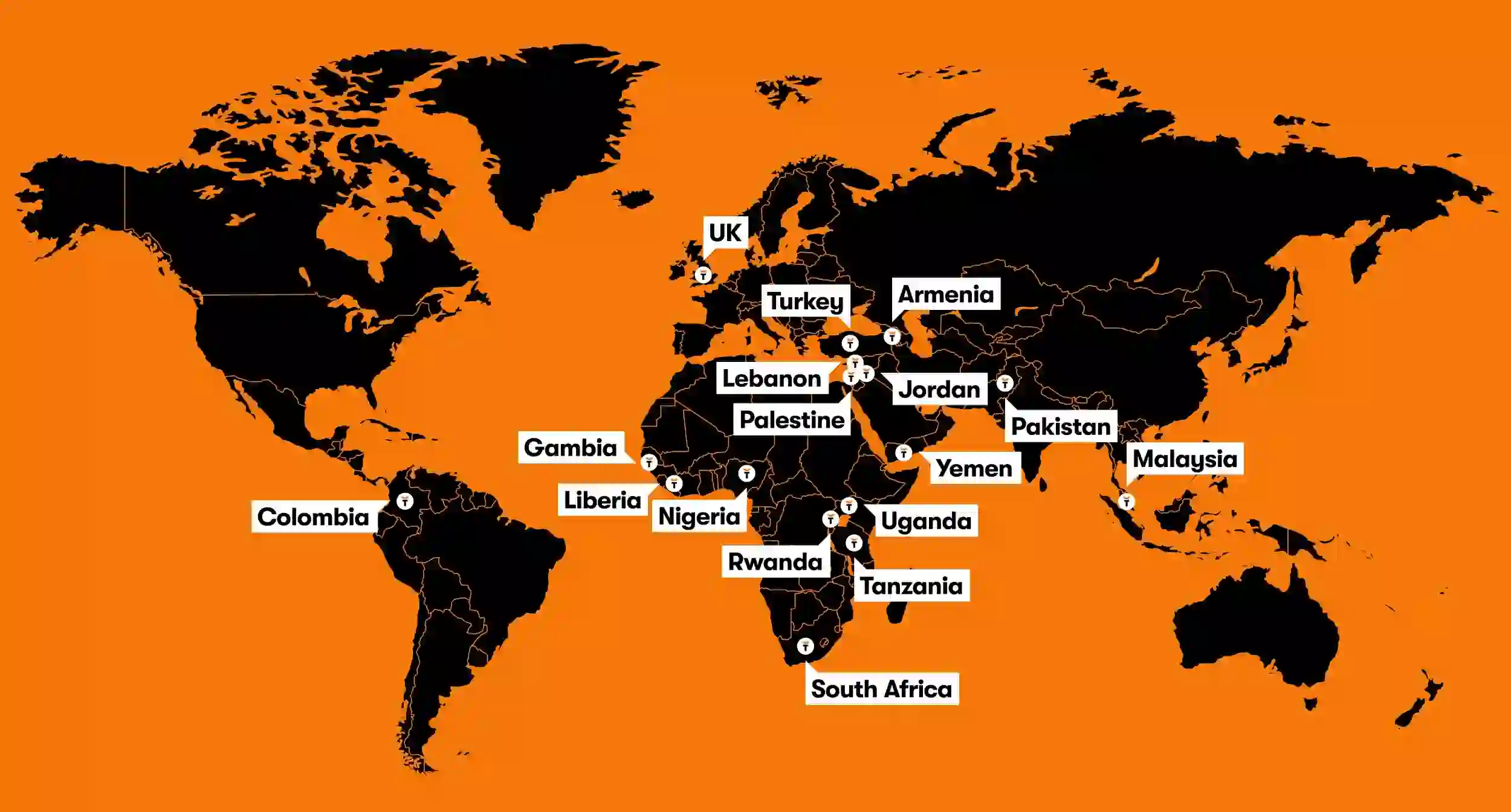 Where we work map