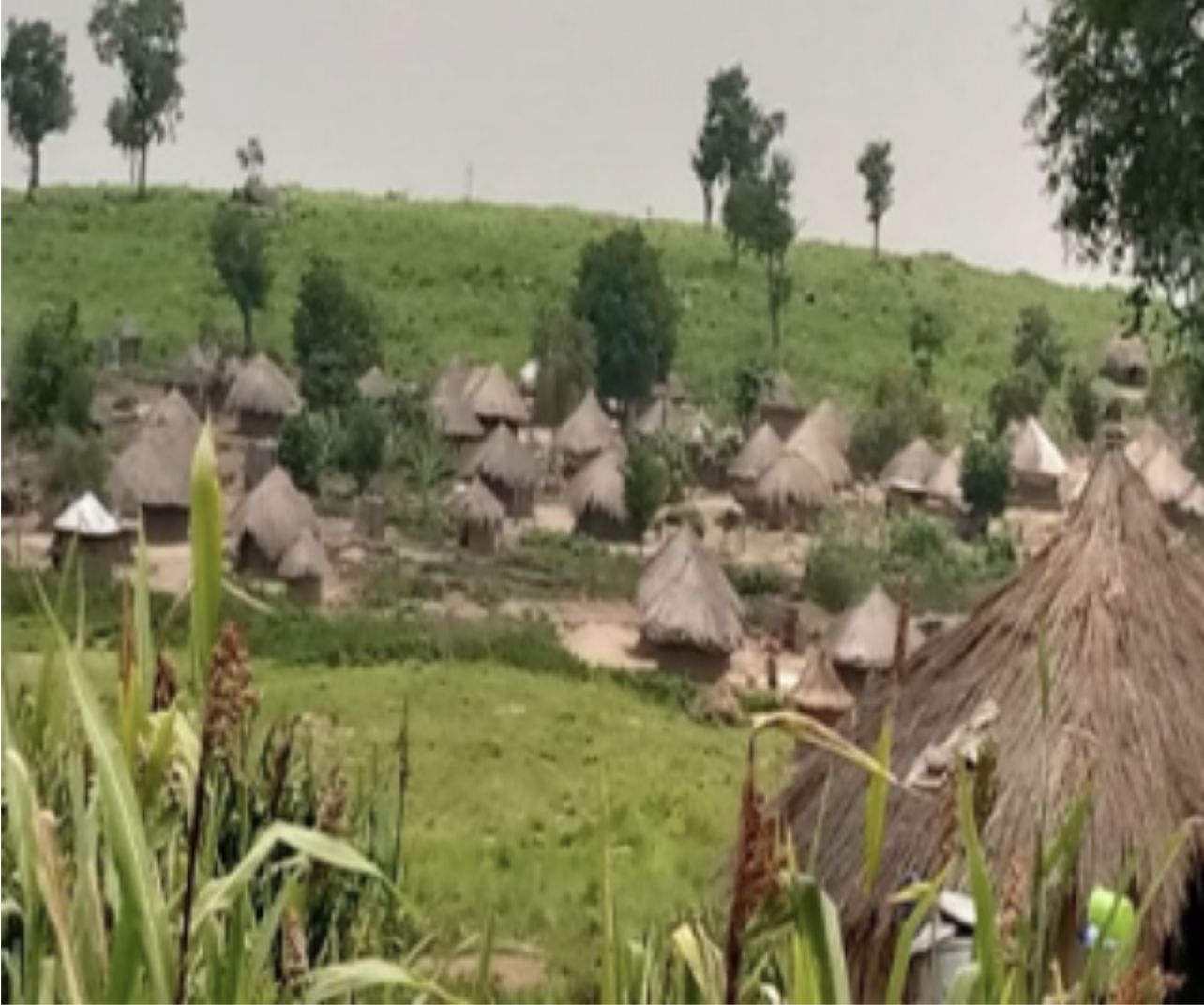 Picture of settlements on the border between Uganda and Sudan.